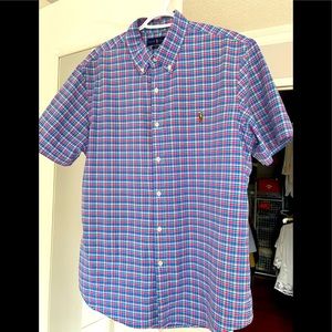 Ralph Lauren -Short sleeve Plaid Sport Shirt slim fit